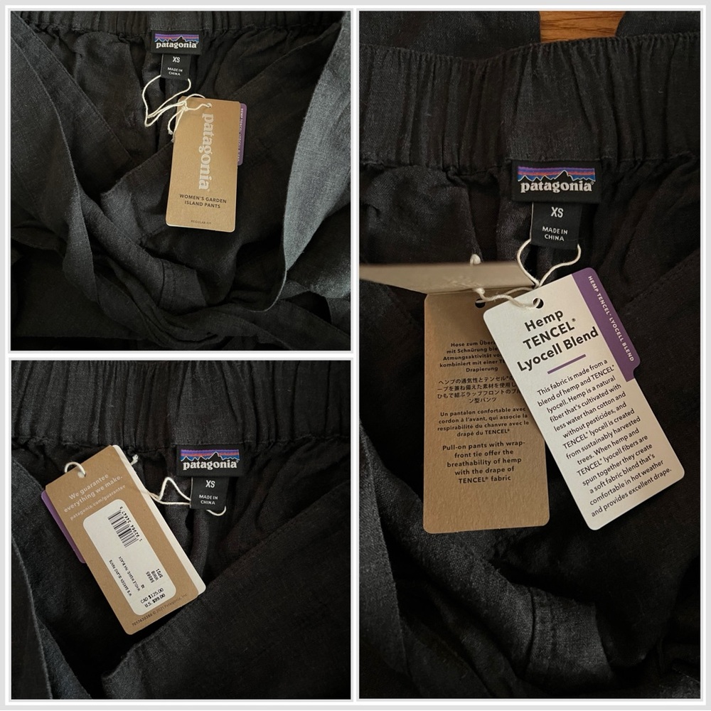 🌺 {nwt} Patagonia Garden Island Linen Hemp Wrap Pants - XS - Picture 12 of 12
